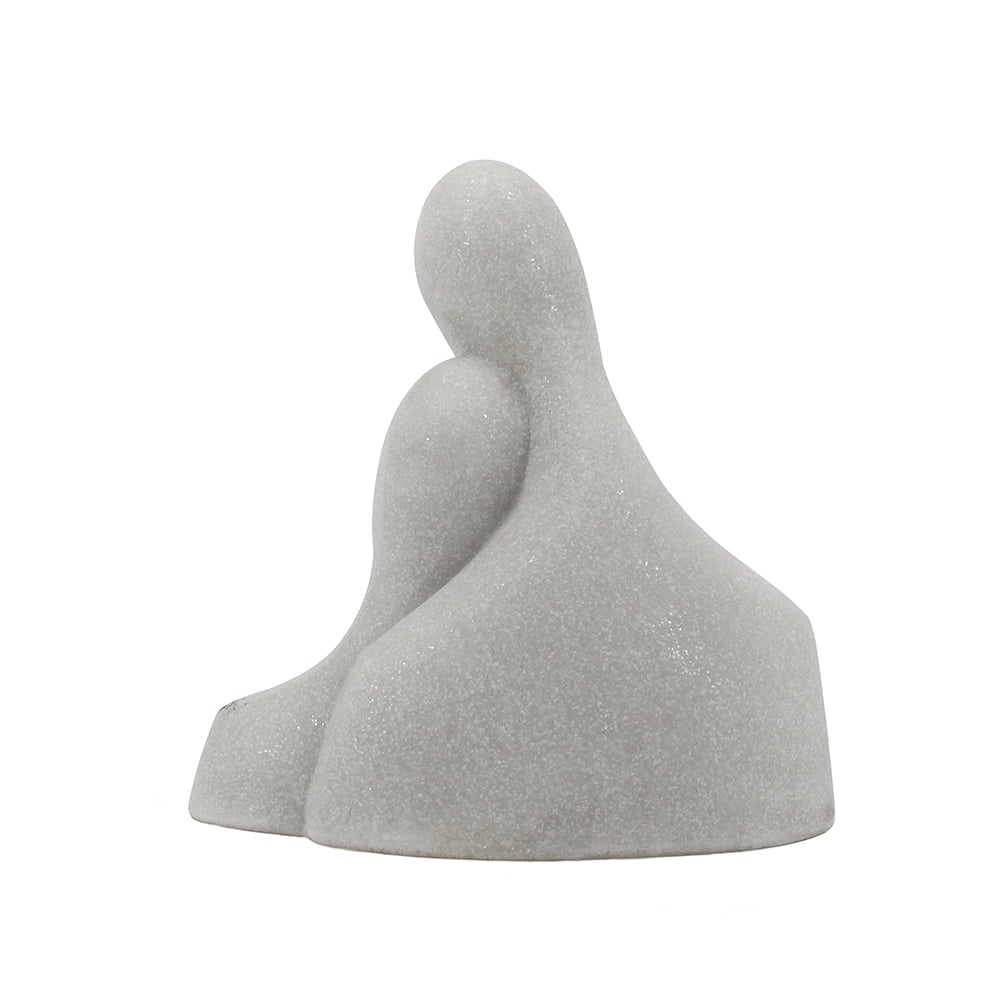 White sculpture family portrait, 12 x 11