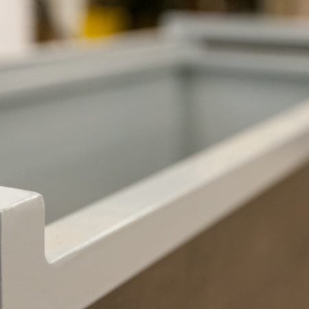 Bac à fleurs en composite brun, 20 x 52