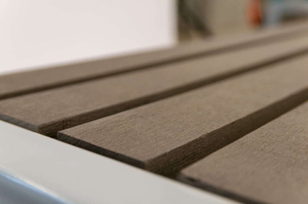 Outdoor bench without backrest, brown composite, 72'' - Décors Véronneau