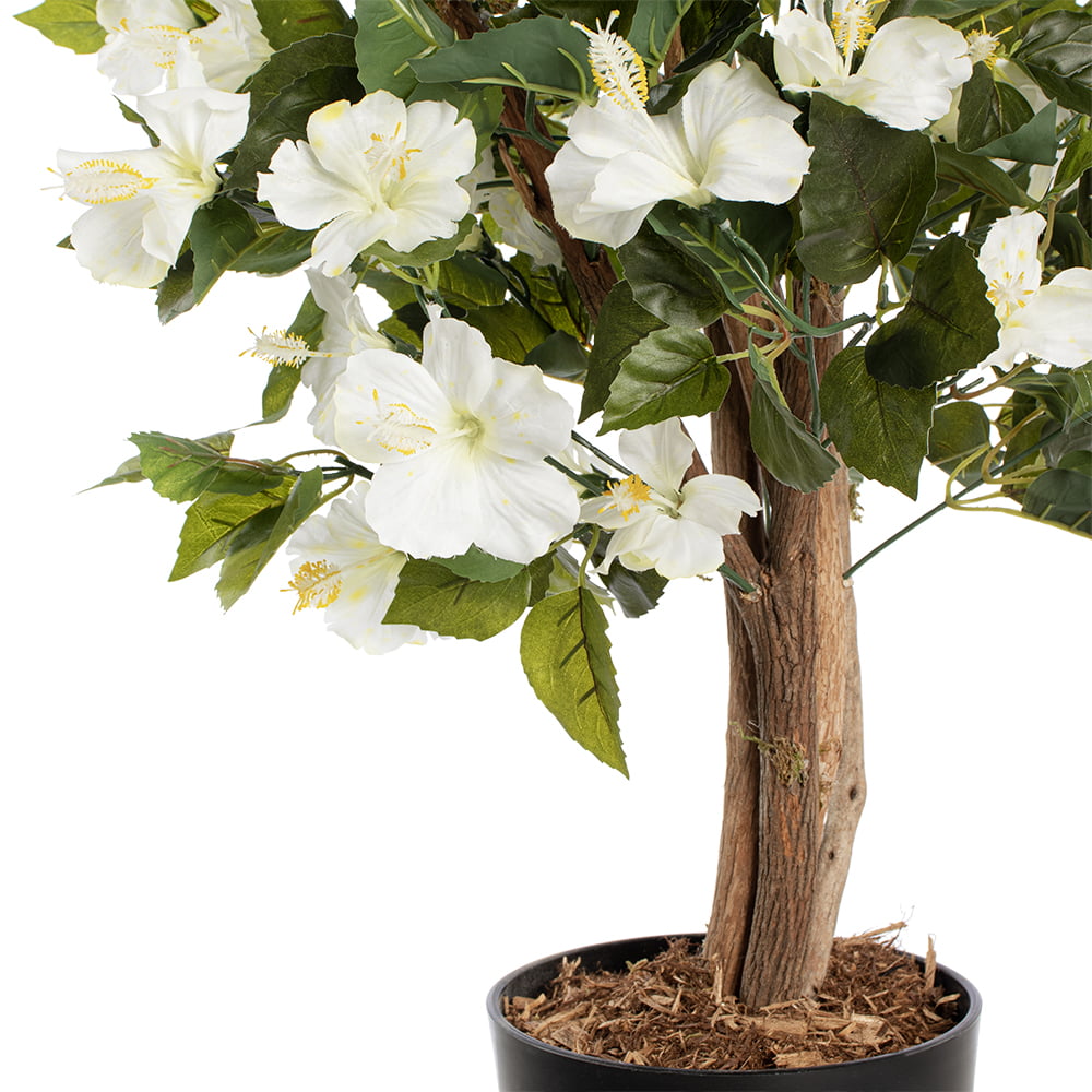 Arbre Hibiscus Blanc Artificiel, 3pi Décors Véronneau