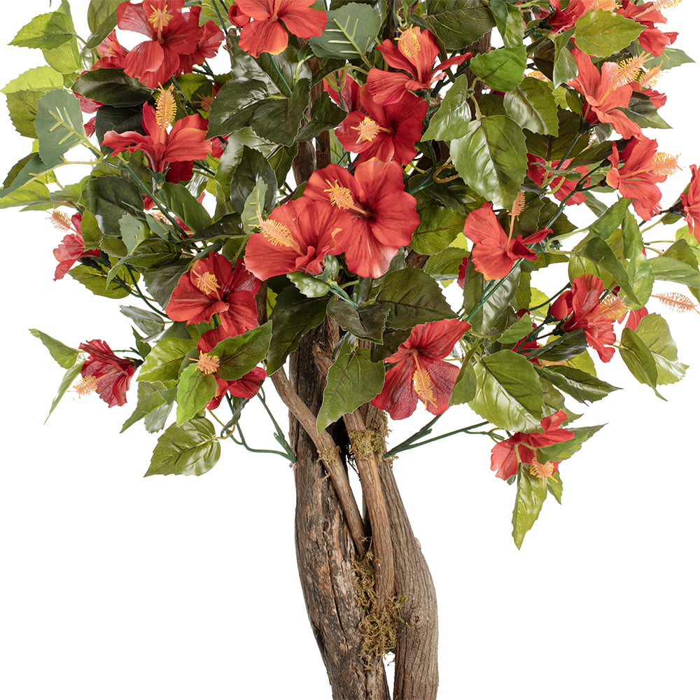 Arbre Hibiscus Rouge Artificiel, 4pi Décors Véronneau