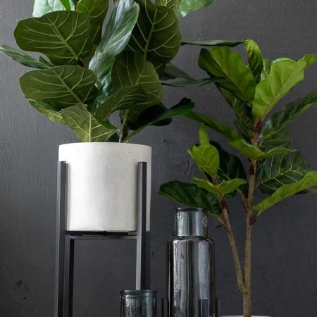 Ficus lyrata artificiel en pot blanc, 41