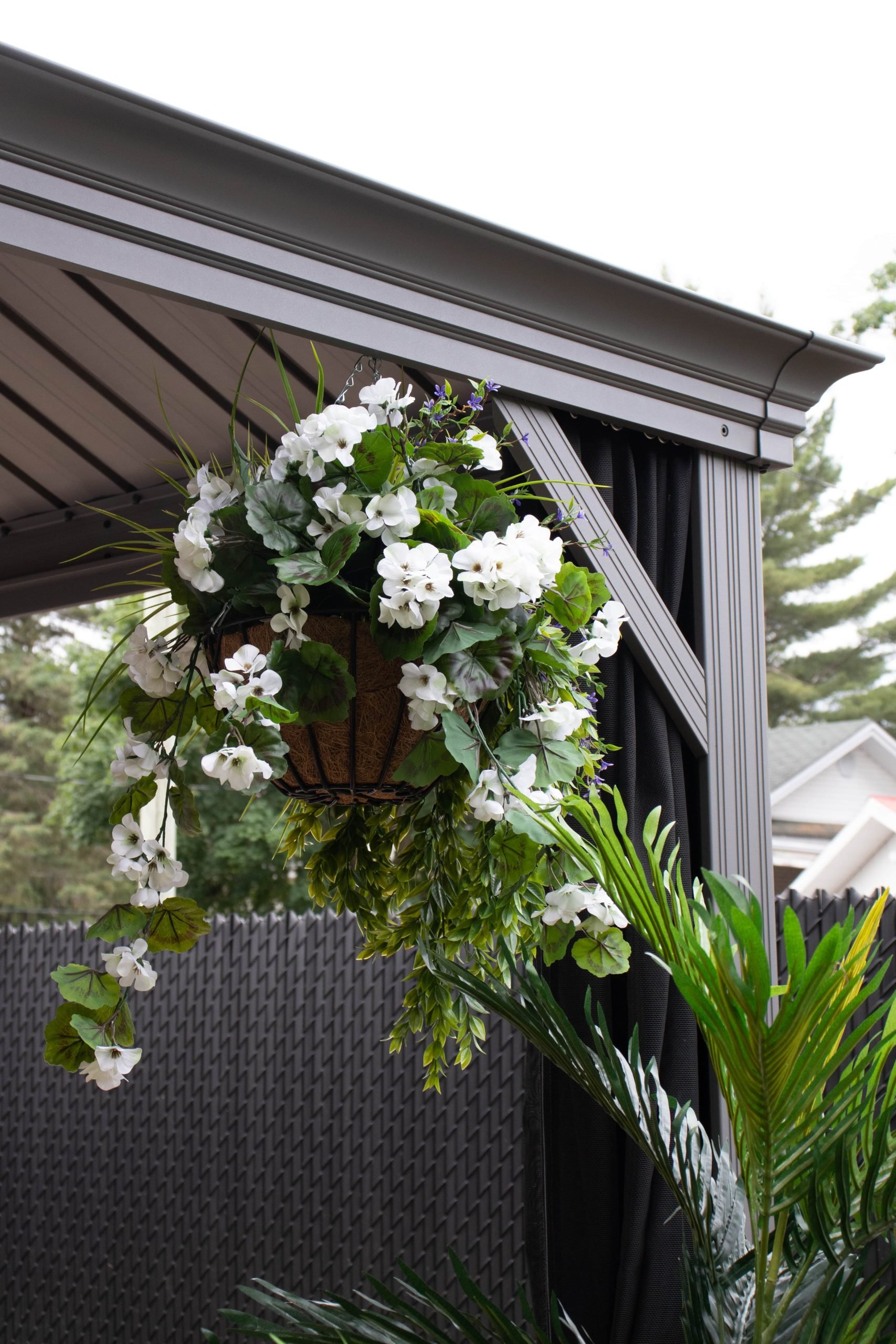 Géranium suspendu extérieur blanc, 35" – Image 5 - Décors Véronneau