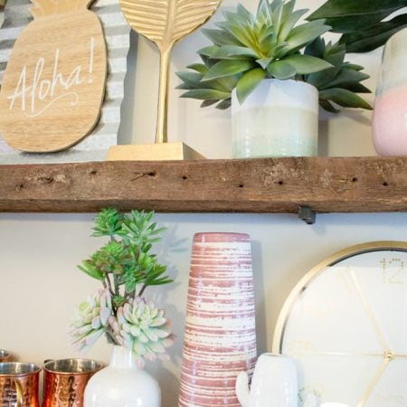 Bougeoir vase ligné en céramique rose, 12 x 4,5'' - Décors Véronneau