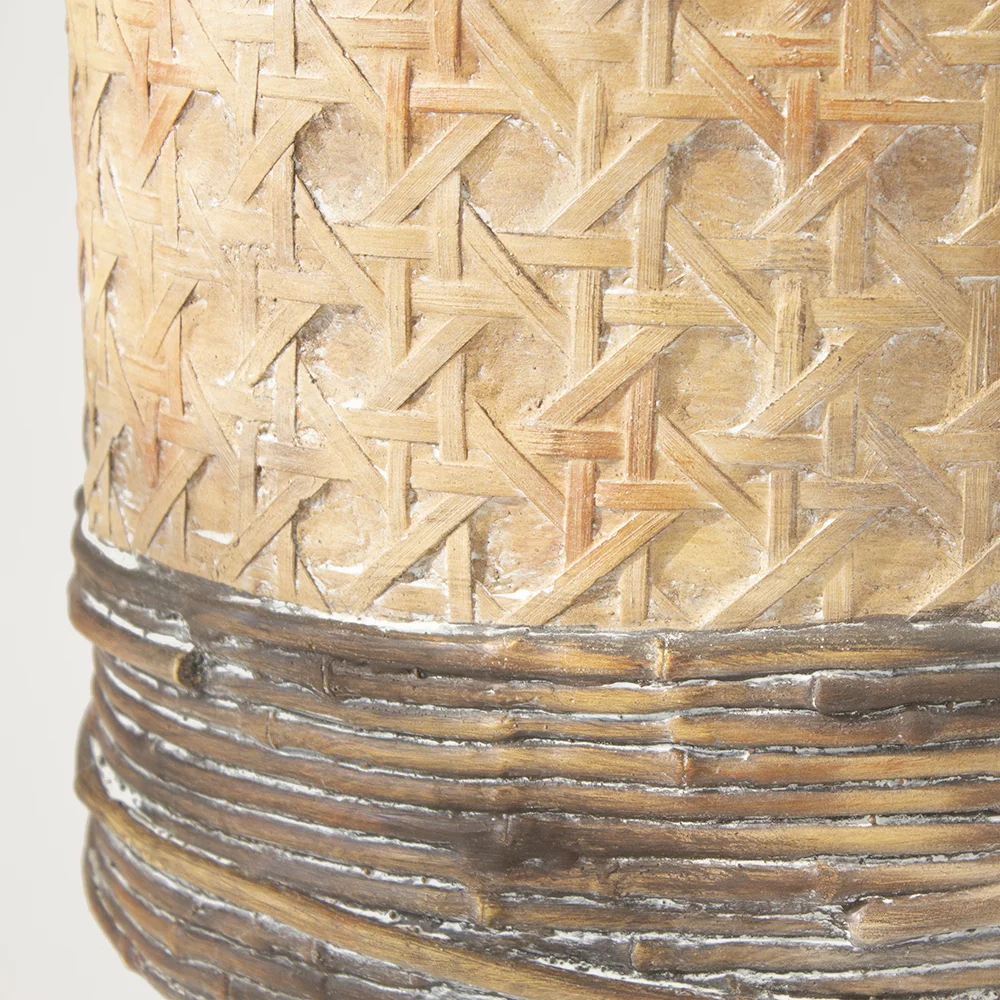 Pot sur pattes effet rotin brun, 25,5 x 15,5'' - Décors Véronneau