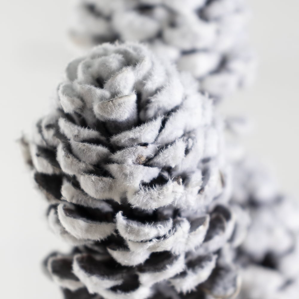 Trio of snow-dusted pinecones, 20'' - Décors Véronneau