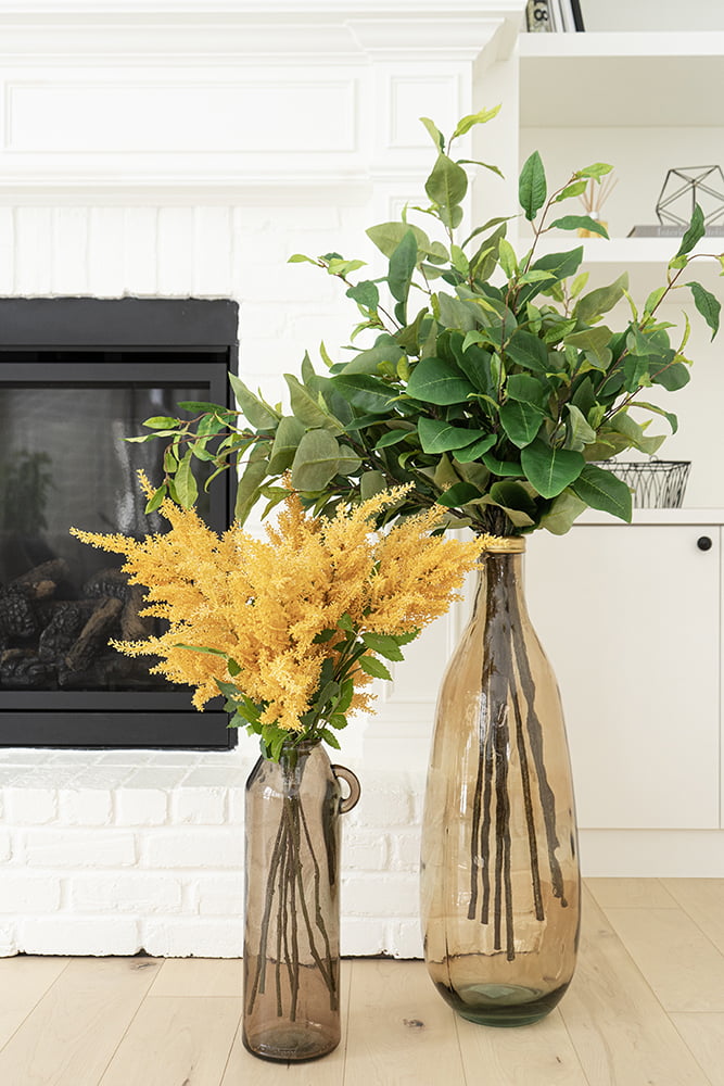 Tall amber recycled glass vase, 29,5'' Décors Véronneau