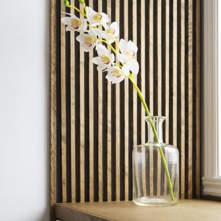 Fleur artificielle, orchidée cymbidium crème, 31,5