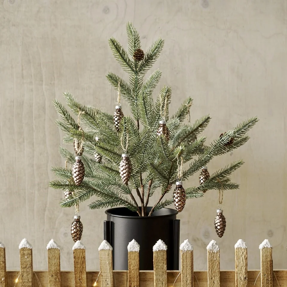 Sapin artificiel gris-vert en pot, 22