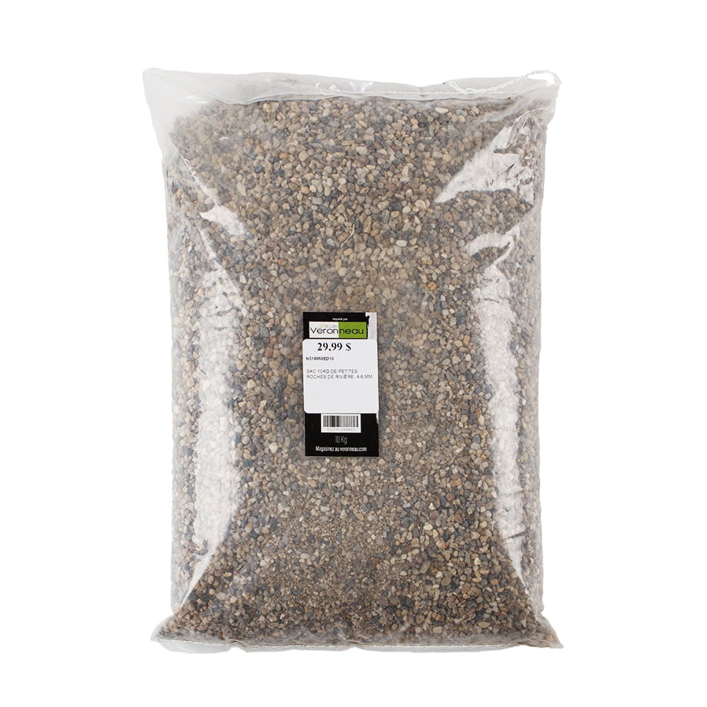 Sac 10kg de petites roches de rivière, 4-6mm - Décors Véronneau