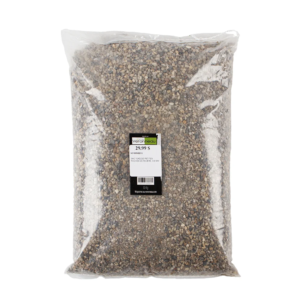 Sac 10kg de petites roches de rivière, 4-6mm - Décors Véronneau