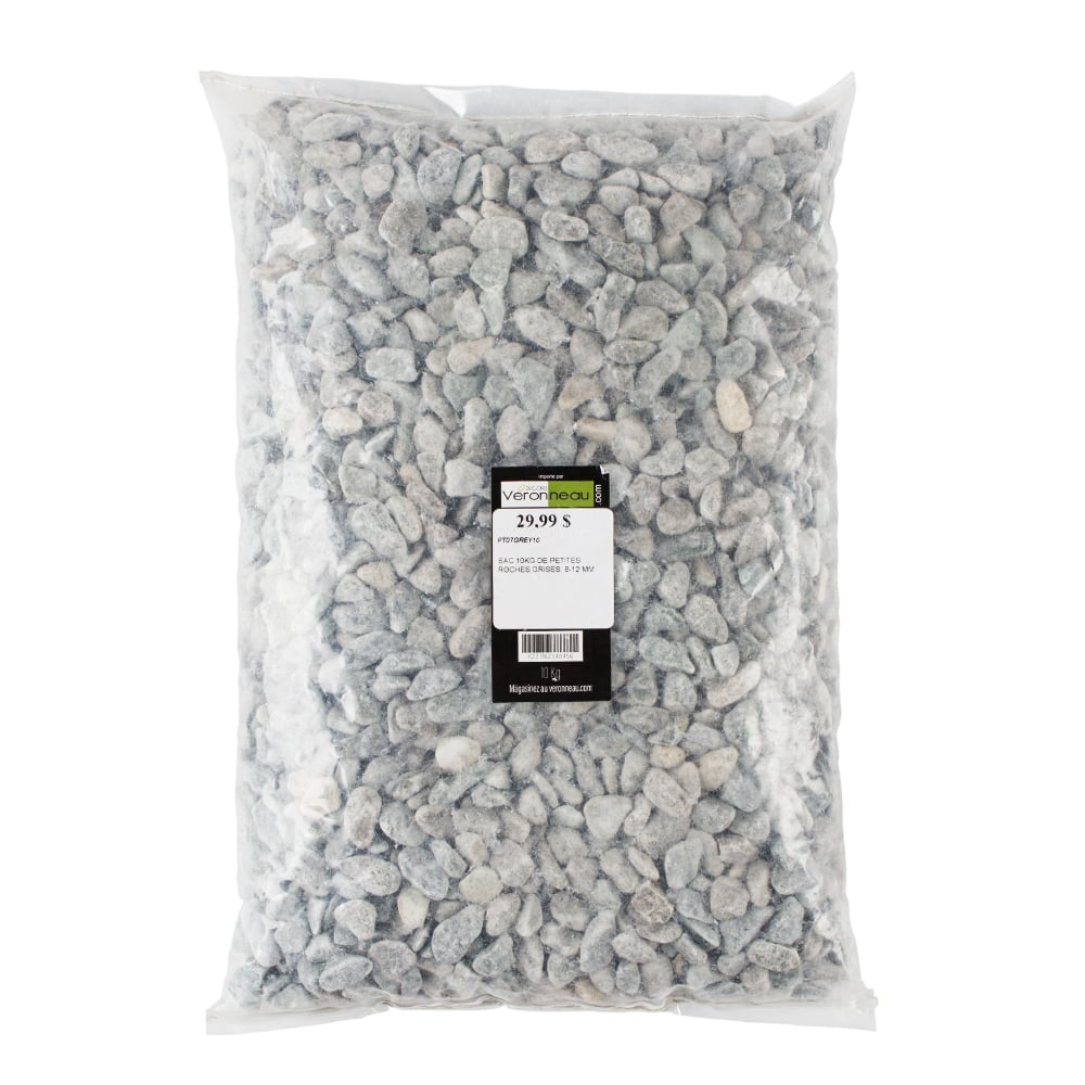 Sac 10kg de petites roches grises, 8-12mm - Décors Véronneau