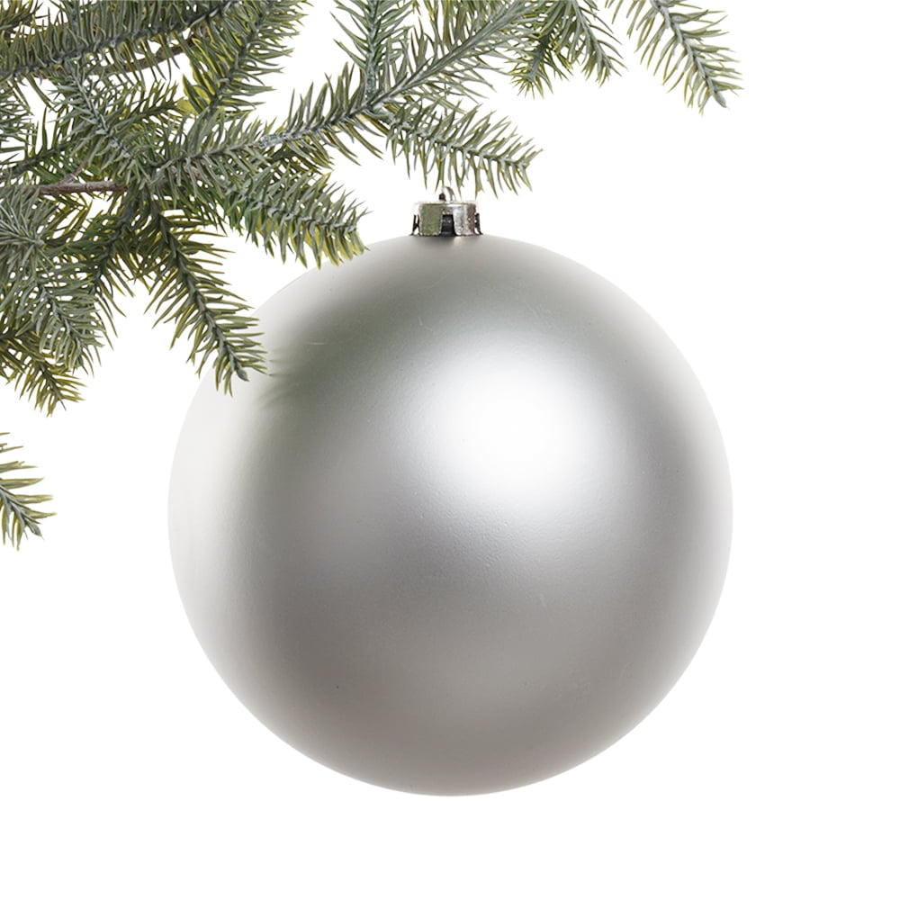 Matte silver giant Christmas ball ornament, 8''