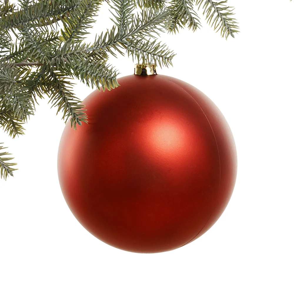 Matte red giant Christmas ball ornament, 8''
