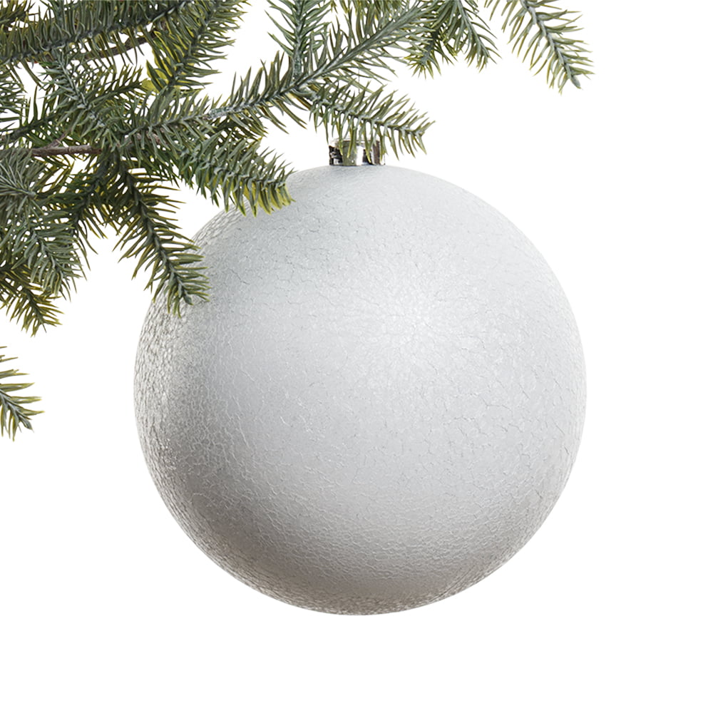 Boule de Noël géante blanche craquelée, 8''