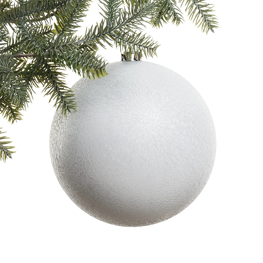 Wrickled white giant Christmas ball ornament, 8''