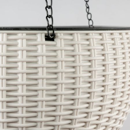 Pot suspendu en plastique blanc, 6,5 x 10 x 10