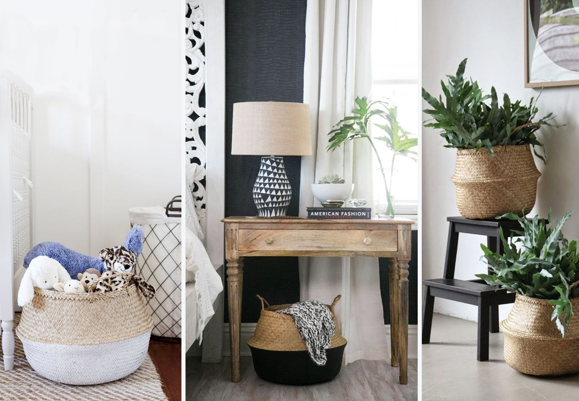 Black Polka Dot Belly Basket 18 x 16