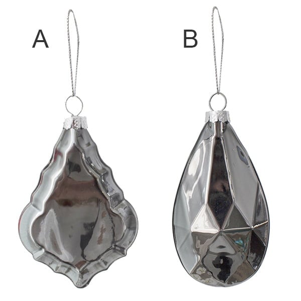 Charcoal flat glass ornament, 4