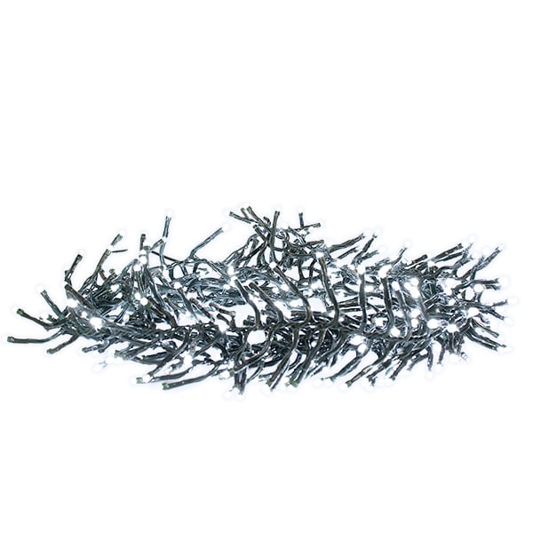 Outdoor 384 cluster LEDs on green wire, pure white, 13' - Décors Véronneau