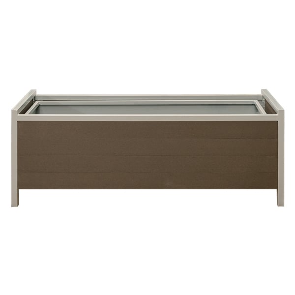 Bac à fleurs en composite brun, 20 x 52