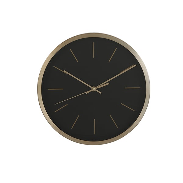 Horloge murale moderne noire, 10 x 10
