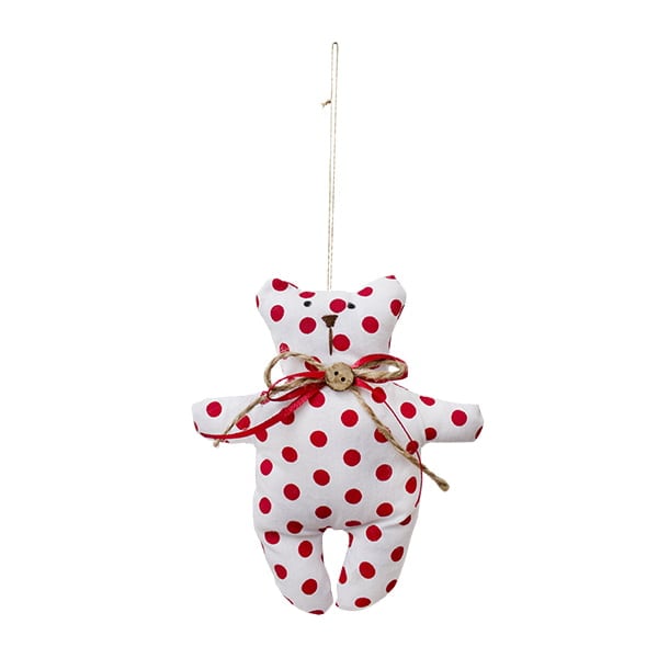 Ornement ourson à pois rouges, 5,5