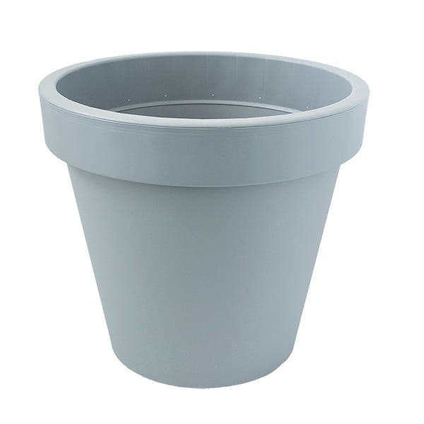 Grand pot extérieur en plastique gris, 19,5 x 19''