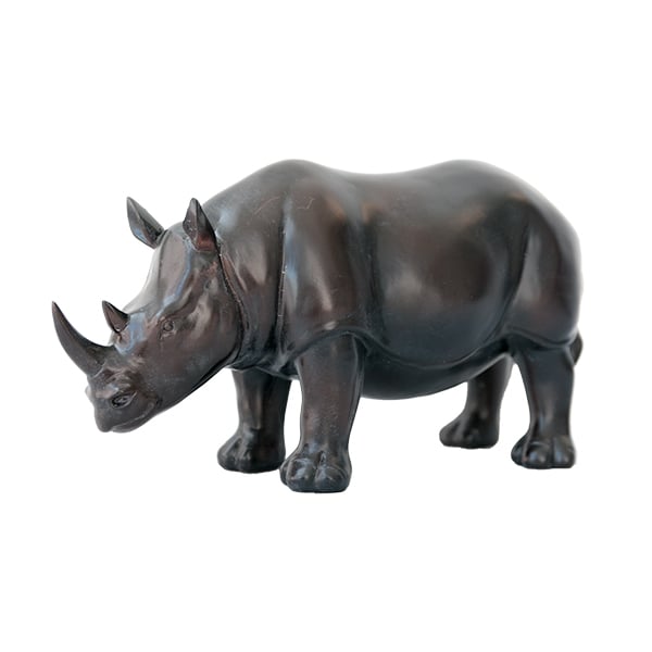 Rhinocéros en résine, fini bronze 7