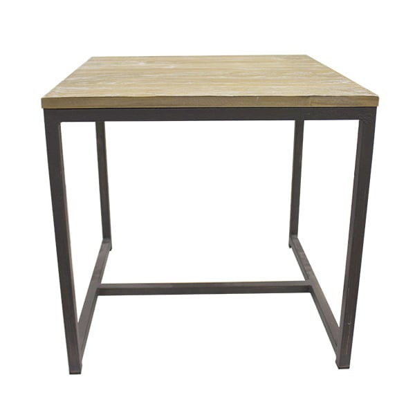 Square table, metal & wood, 19 x 19 x 18,5