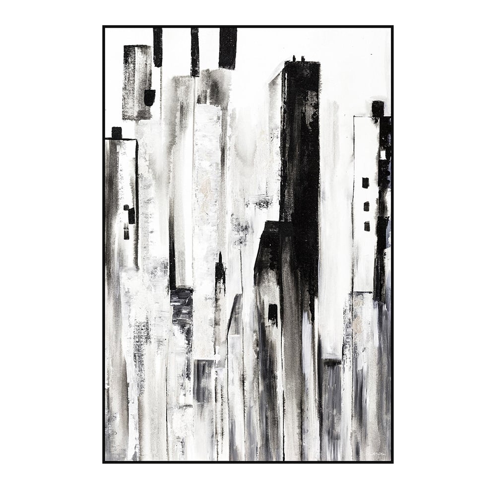 Black and white buildings wall art, 32 x 47