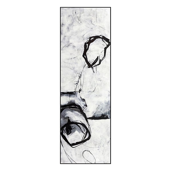 Black circles rectangular wall art, 24 x 71